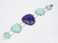 Rarities Carol Brodie Silver Lapis Amazonite 7.5" Station Bracelet BS2861