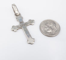 Sterling Silver Budded Botonee Cross Pendant 1.7" Vintage S. Sanchez PS2095