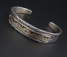 MM Rogers Navajo Cuff Sterling Silver 14k Bracelet Julius Yazzie Pueblo BS2804