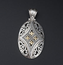 Phillip Gavriel 18k Gold Sterling Silver Pendant Filigree 2" Designer PS2091