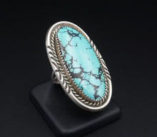 Navajo Sterling Silver Turquoise Ring Size 9 Vintage Artisan 2" Long RS3527