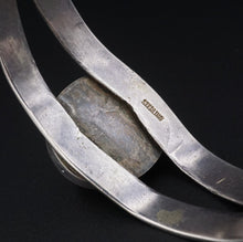 Harvey Era Vintage Silver Bracelet Operculum Shell Cuff Hand Stamped 6.5" BS2962