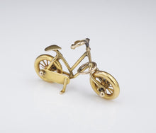 Vintage 9k Gold Bicycle Pendant Charm Articulated 1.15" UK British CHS1813