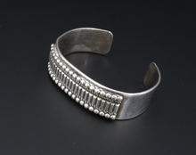 Navajo Sterling Silver Cuff Bracelet Bead Bar 6.5" Ron Yazzie Artisan BS2722