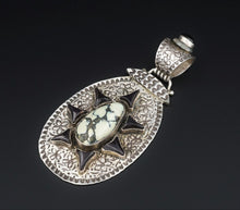 David Troutman Sterling Silver Varquoise Turquoise Onyx Pendant 3.75" PS1965