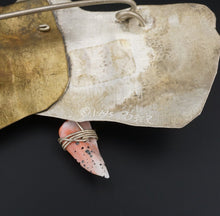 Mixed Metal Pin Brooch Sterling Silver Brass Azurite Multi Stone 4" ROBER OS598