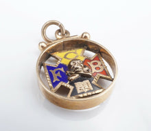 Antique 10k Knights Pythias Enamel Cross Skull Crossbones FCB Fob Pendant PG1438