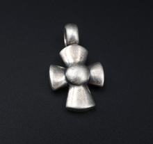 James Avery Puffy Dome Cross Pendant Sterling Silver 1.2" Rare Retired PS2094