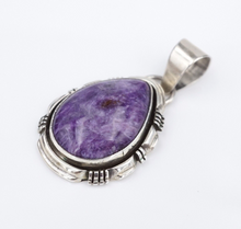 Navajo L Yazzie Sterling Silver Purple Sugilite Pendant Cabochon 1.8" PS2097