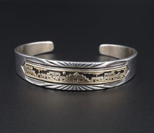 MM Rogers Navajo Cuff Sterling Silver 14k Bracelet Julius Yazzie Pueblo BS2804