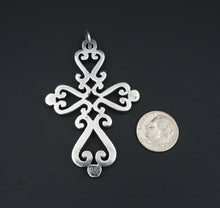 James Avery Spanish Mission Scrolled Heart Cross Pendant Sterling Silver PS1689