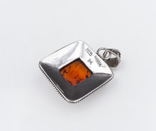 18k Sterling Silver Amber Pendant Yellow Gold SUARTI 2" Bali BA PS2016