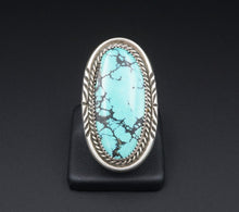 Navajo Sterling Silver Turquoise Ring Size 9 Vintage Artisan 2" Long RS3527