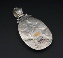 David Troutman Sterling Silver Varquoise Turquoise Onyx Pendant 3.75" PS1965