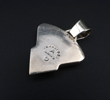 Navajo Albert Fancisco Sterling Silver Rhodochrosite Onyx Inlay Pendant PS2066