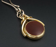 Antique 18K Gold Carnelian Flip Intaglio Figural Watch Fob 1.6" PG1437