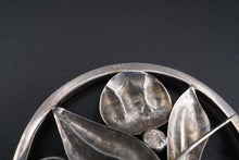 Vintage Scandinavian Flower Berry Pin Brooch Sterling Silver 2" OS628