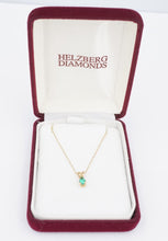 14k Gold Emerald Necklace Vintage Solitaire Pendant Natural Gem 18" NG1508