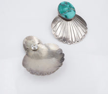 Navajo Sterling Silver Button Earrings Turquoise Signed Begay Artisan 2" ES2516