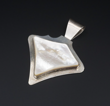 David Troutman Large Sterling Silver Mother of Pearl Pendant 3.1" PS1968