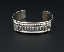 Navajo Sterling Silver Cuff Bracelet Bead Bar 6.5" Ron Yazzie Artisan BS2722