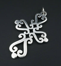 James Avery Spanish Mission Scrolled Heart Cross Pendant Sterling Silver PS1689