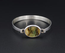 Denmark Arne Johansen Sterling Silver Abalone Hook Bangle Bracelet 6.5" BS2759