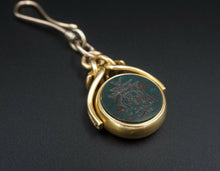 Antique 18K Gold Carnelian Flip Intaglio Figural Watch Fob 1.6" PG1437