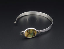 Denmark Arne Johansen Sterling Silver Abalone Hook Bangle Bracelet 6.5" BS2759
