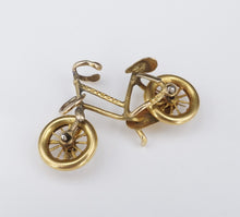 Vintage 9k Gold Bicycle Pendant Charm Articulated 1.15" UK British CHS1813