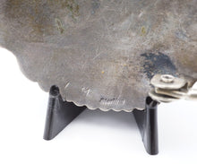 Leonard Maloney Navajo Sterling Silver Concho Belt Buckle 1.25" Hand Stamp M1908