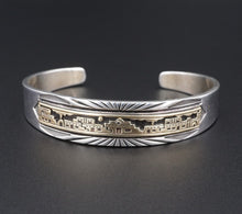 MM Rogers Navajo Cuff Sterling Silver 14k Bracelet Julius Yazzie Pueblo BS2804