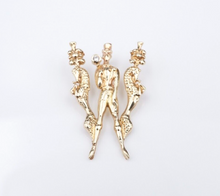 Erte Alphabet Series Letter "W" 14k Yellow Gold CFA Pendant 1.2" PG1868