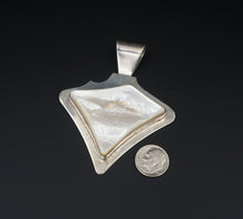 David Troutman Large Sterling Silver Mother of Pearl Pendant 3.1" PS1968