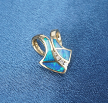 14k Black Opal Diamond Pendant Yellow Gold Statement 0.75" Freeform PG1836