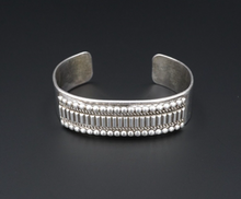 Navajo Sterling Silver Cuff Bracelet Bead Bar 6.5" Ron Yazzie Artisan BS2722