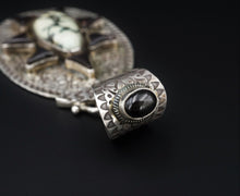 David Troutman Sterling Silver Varquoise Turquoise Onyx Pendant 3.75" PS1965