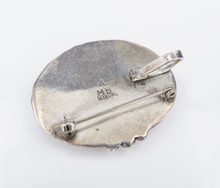 Navajo Pendant Brooch Sterling Silver Mother of Pearl MOP 1.5" Signed AMB PS2145