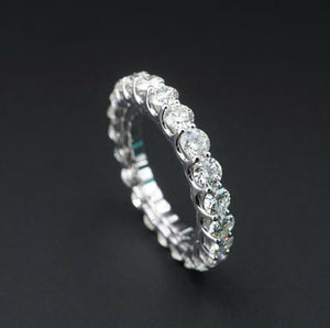 14k White Gold 2.75 carat Diamond Eternity Band Ring Anniversary Size 7 RG3008