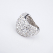 Cartier 18k Pave Diamond Wave Ring 5 carat Bombe Dome Size 5.75 Euro 51 RG4257