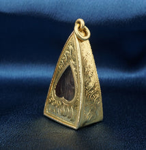 Antique 18K Gold Bronze Thai Seated Buddha Openwork Cage Fob Pendant 33g PG1806