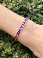 Vintage Platinum Purple Garnet Bracelet 6" Umbalite Rare 20ct BG881