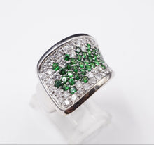 2 carat Diamond Tsavorite Garnet Ring Pave 18k White Gold Size 8.25 RG1665