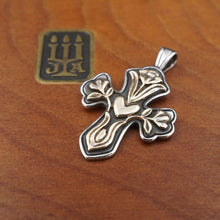 James Avery Hearts and Flowers Cross Pendant Sterling Silver 14k Retired PS2075