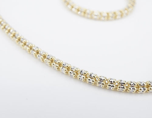 14k White Yellow Gold Ice Chain Necklace 18