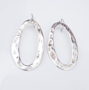 Ippolita Hammered Hoop Earrings Sterling Silver Dangle 2.2" Pouch ES2579