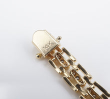 Vintage 14k 1 carat Diamond Bracelet Panthere Link Yellow Gold 7" 28g BG862
