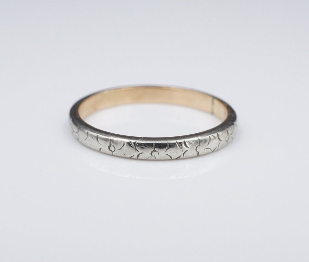 Antique 14k 18k Gold Wedding Band Stamped Ring Size 7 Slim 2.3 mm RG3327