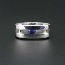 Modernist Sapphire Bar Ring Steve Kriechbaum 14k Gold Luxe Size 9.75 RG3199