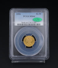 1896 Liberty Head American Gold $2.5 Quarter Eagle Coin PCGS MS64 CAC CN444